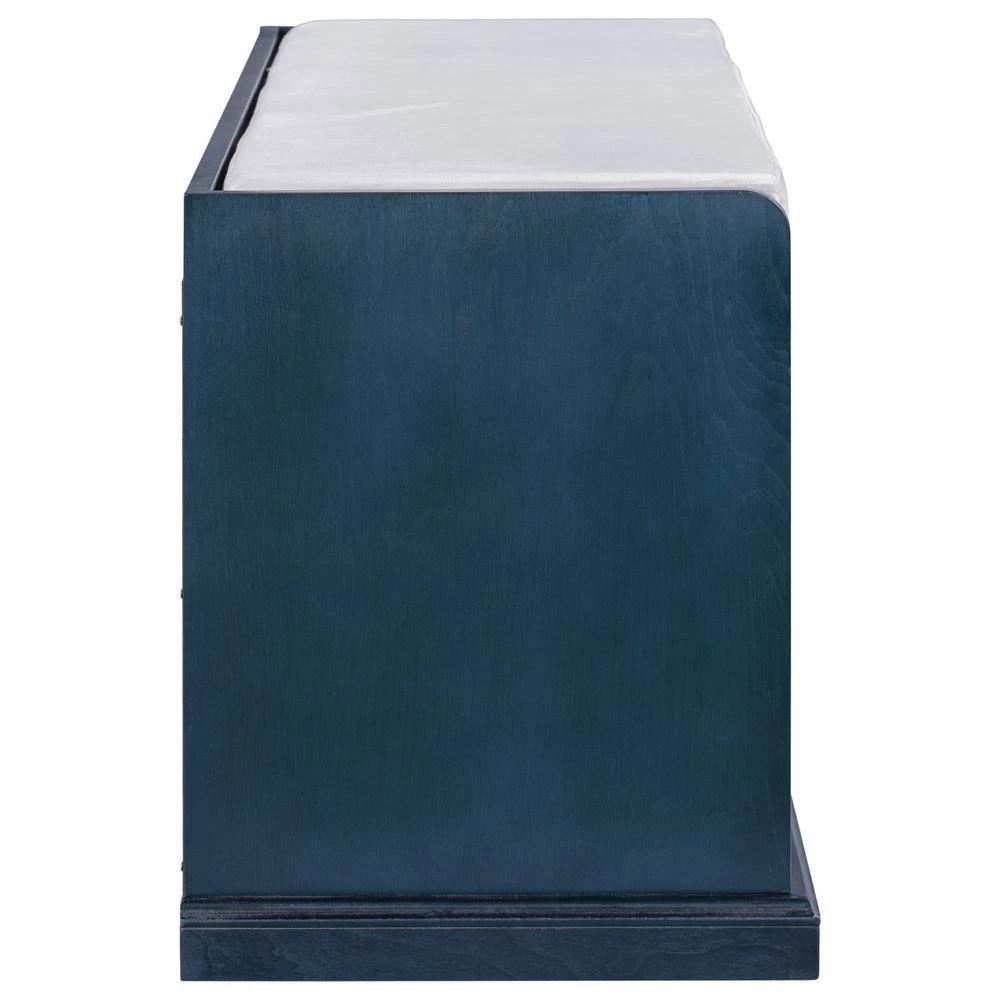 Antique Navy Storage Bench with 3 Drawers, Shoe Bench with Removable Cushion for Living Room(20 H*43 W*15.70D) by GODEER - Image 4