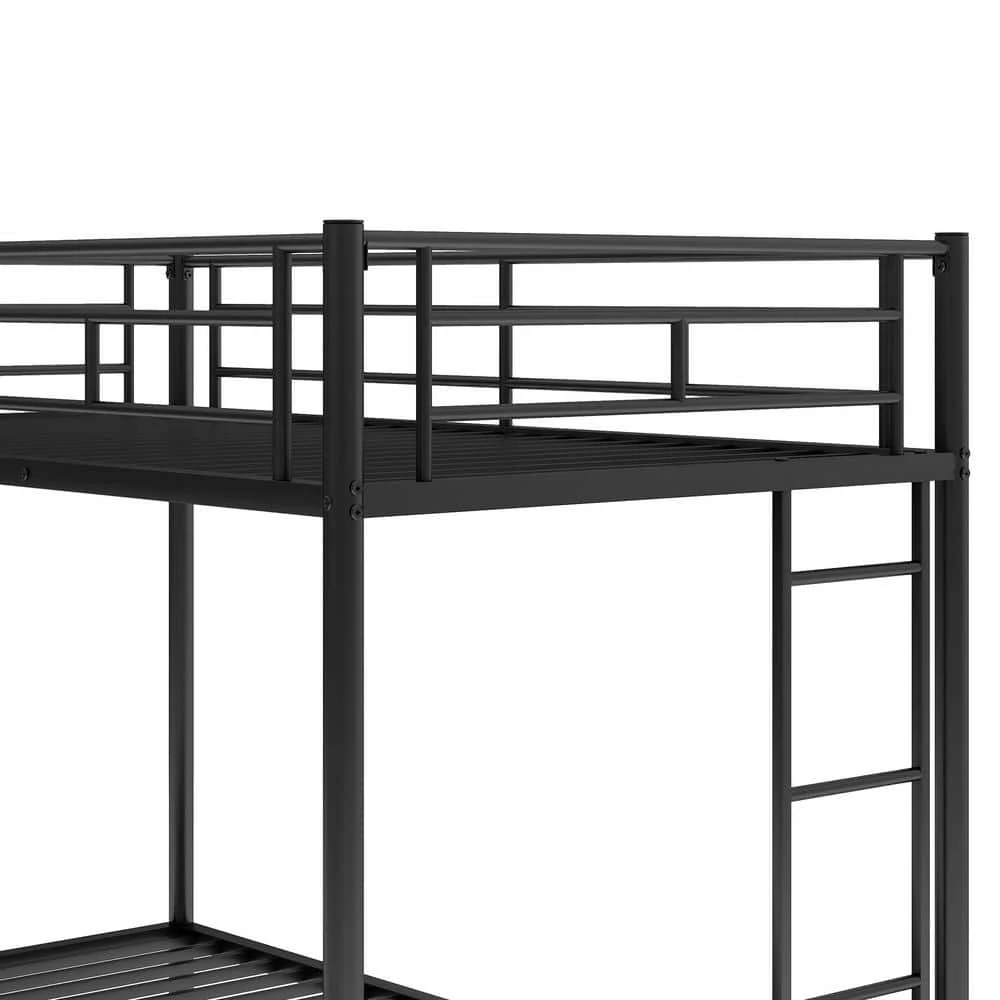 Black Twin Bunk Bed with Trundle by GODEER - Image 7