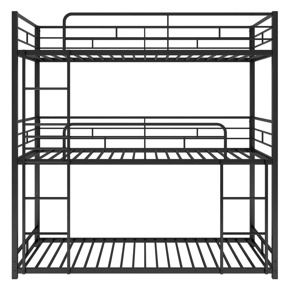 Black Metal Twin Size Triple Bunk Bed by GODEER - Image 6