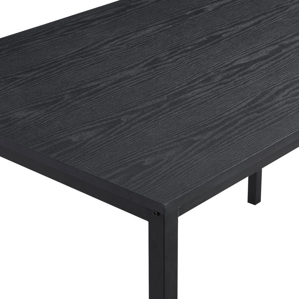 3-Piece Rectangle Wood Top Black Dining Set with 2-Benches by GODEER - Image 10