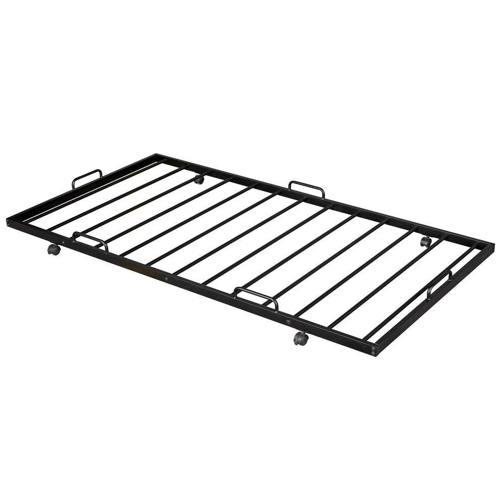 Black Twin Size Metal House Shape Platform Bed with Trundle by GODEER - Image 7