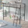 Black Twin Size Metal Loft Bed by GODEER