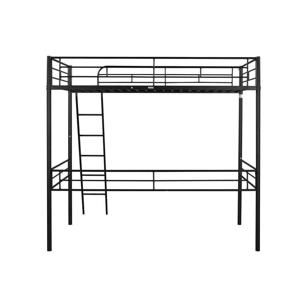 Black Twin Size Metal Loft Bed by GODEER - Image 4