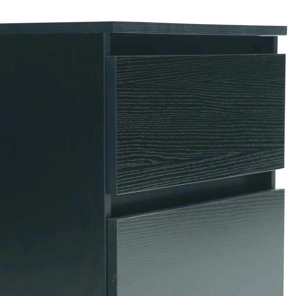 2-Drawer Black Nightstand 19.69 H x 19.69 W x 15.75 D by GODEER - Image 9