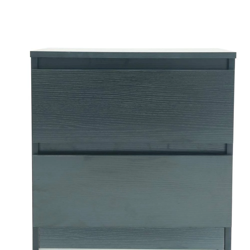 2-Drawer Black Nightstand 19.69 H x 19.69 W x 15.75 D by GODEER - Image 11