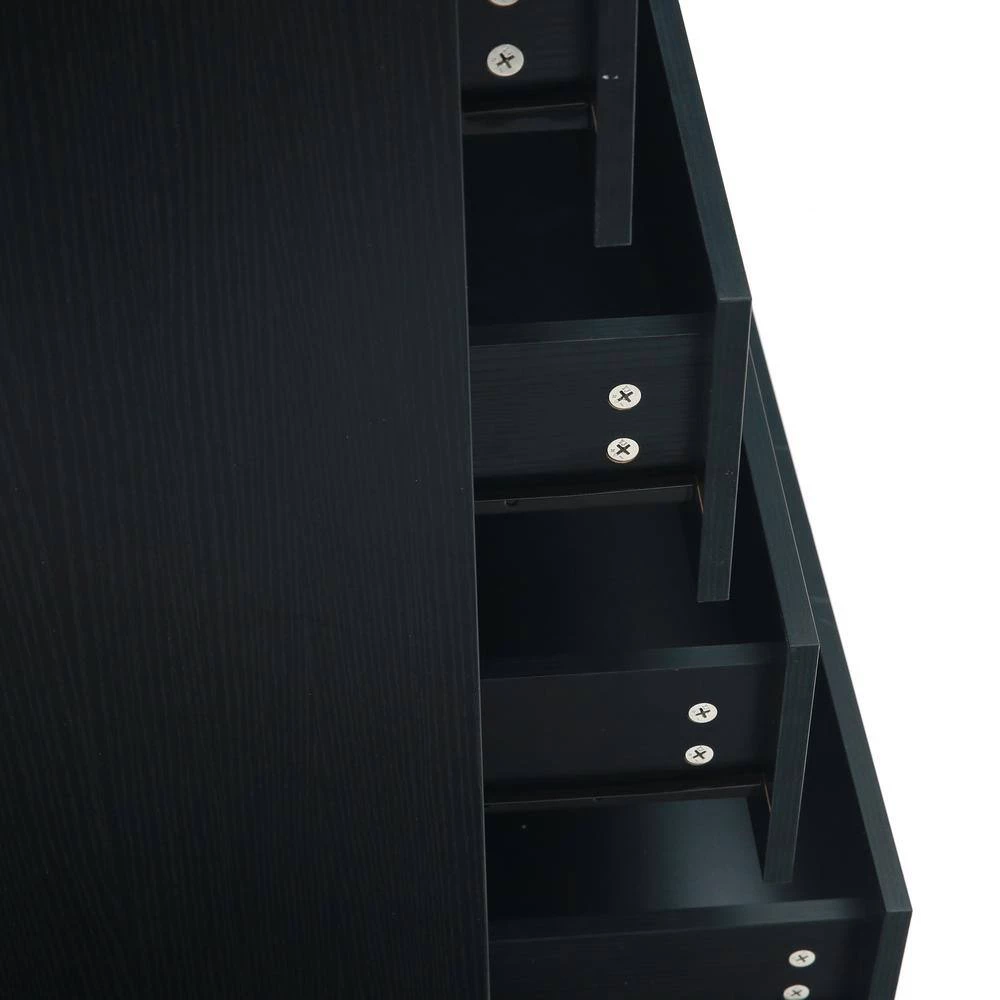 5-Drawer Black Nightstand 43.90 x 30.31 x 16.54 by GODEER - Image 7