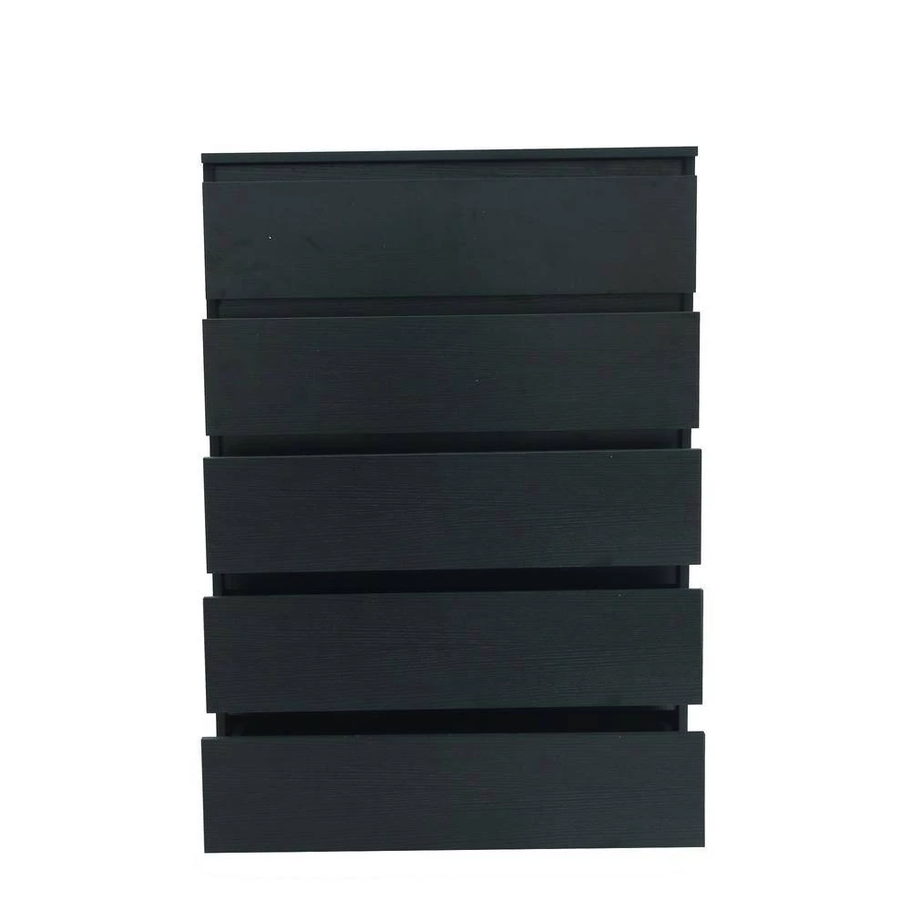 5-Drawer Black Nightstand 43.90 x 30.31 x 16.54 by GODEER - Image 5