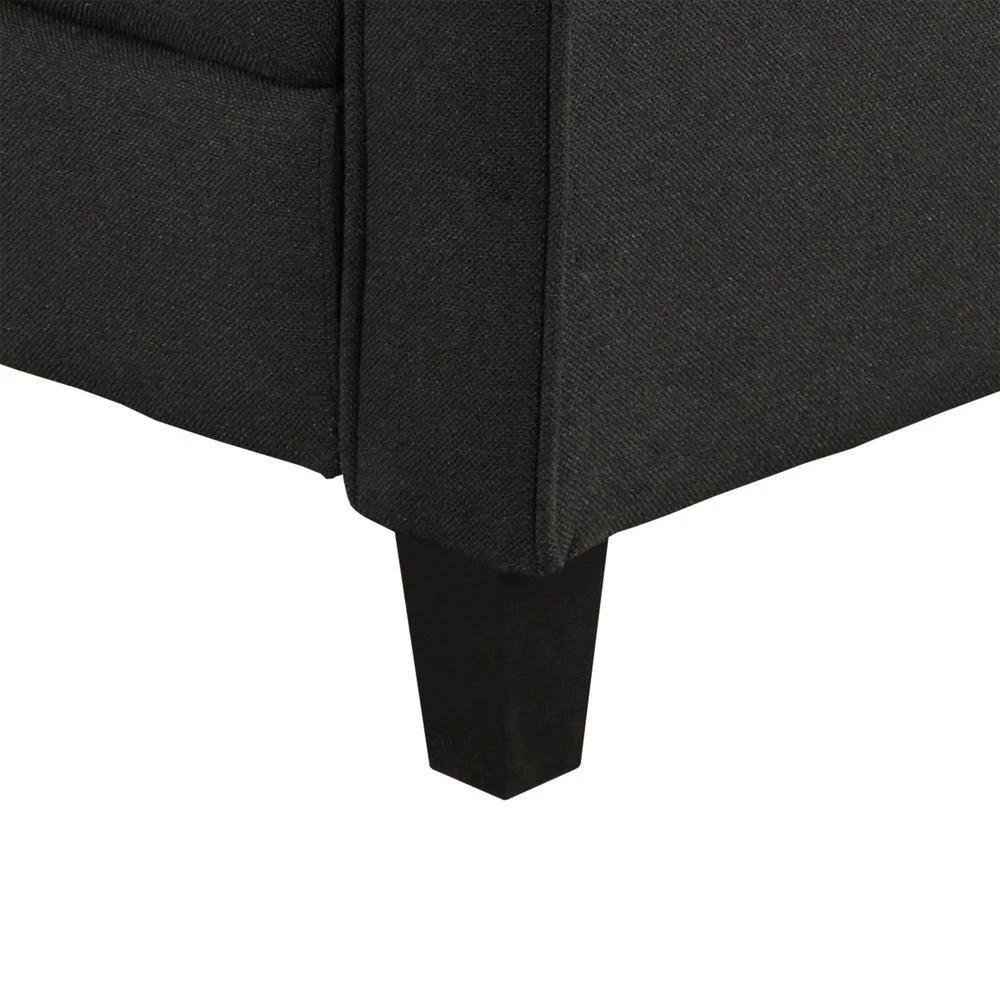 76 in. W 2-piece Linen Living Room Furniture Loveseat Sofa and 3-seat Sofa in Black by GODEER - Image 7