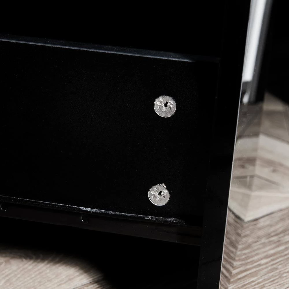 Black Sideboard Storage Cabinet with LED Light, Modern Kitchen Unit Cupboard Buffet Wooden Storage by GODEER - Image 8