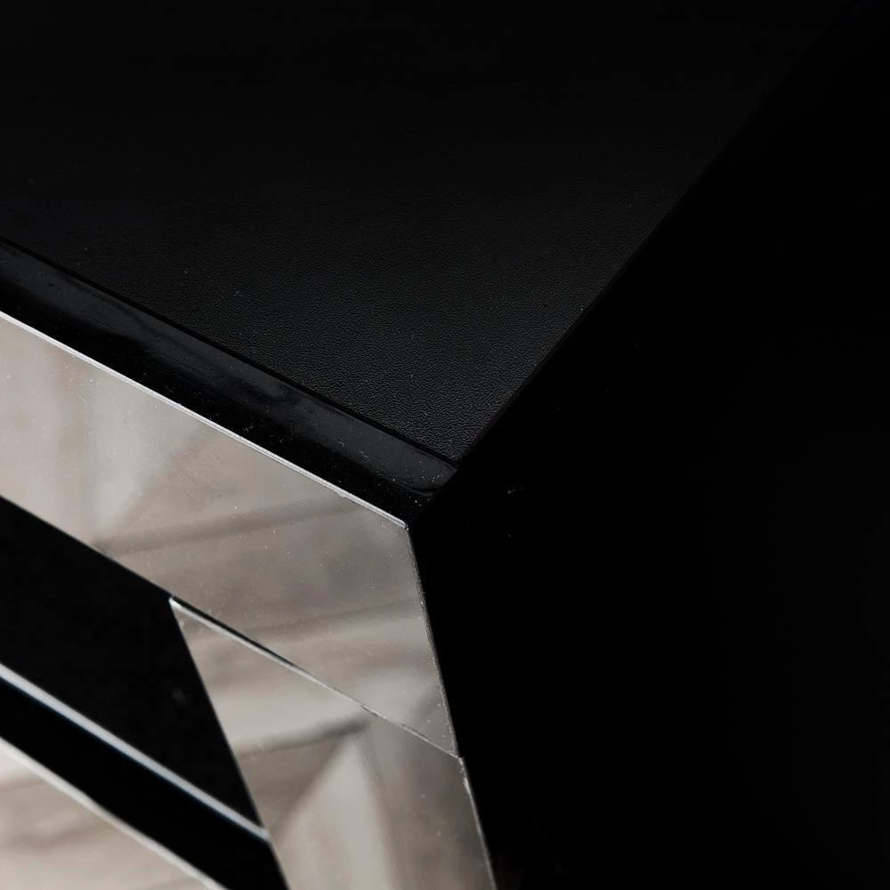 Black Sideboard Storage Cabinet with LED Light, Modern Kitchen Unit Cupboard Buffet Wooden Storage by GODEER - Image 7