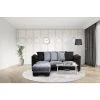 2-Piece Polyester Top Black/Gray Living Room Set (3-Seater Sofa and Ottoman ) by GODEER