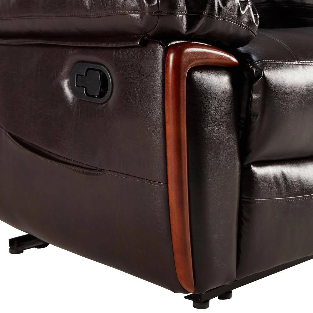Brown Massage Recliner PU Leather Sofa Chair with Heating and Massage Vibrating Function by GODEER - Image 7
