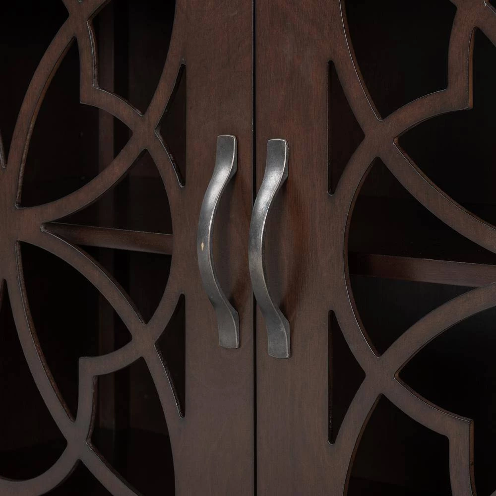 Brown Wood Accent Buffet Sideboard Storage Cabinet with Doors and Adjustable Shelf by GODEER - Image 9