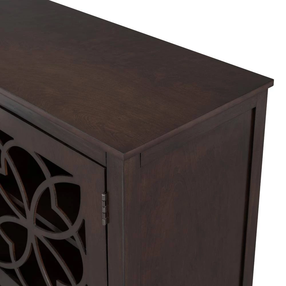 Brown Wood Accent Buffet Sideboard Storage Cabinet with Doors and Adjustable Shelf by GODEER - Image 8