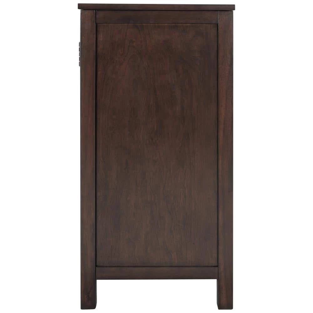 Brown Wood Accent Buffet Sideboard Storage Cabinet with Doors and Adjustable Shelf by GODEER - Image 4