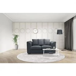 62 in. W Dark Gray Polyester 2-Seater Loveseat by GODEER