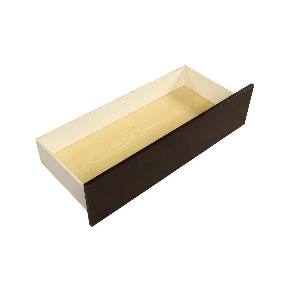 Espresso Solid Wood Twin Over Full Bunk Bed with 2-Storage Drawers by GODEER - Image 10