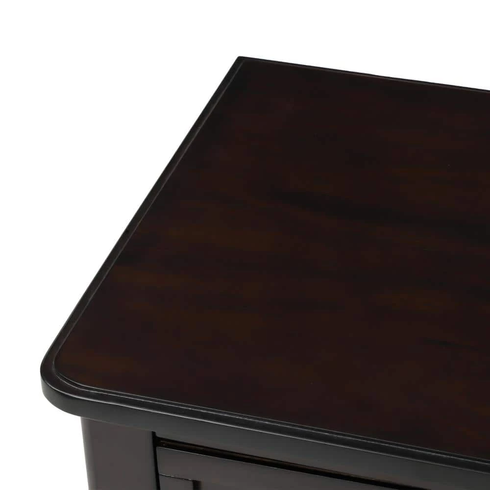 24 in. Espresso Rectangle Wood Console Table with Three Storage Drawers and Bottom Shelf for Living Room by GODEER - Image 6