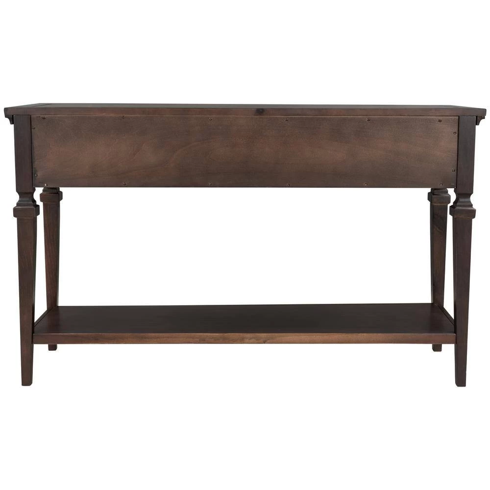 50 in.Espresso Rectangle Wood Console Table with Three Top Drawers and Open Style Bottom Shelf by GODEER - Image 4