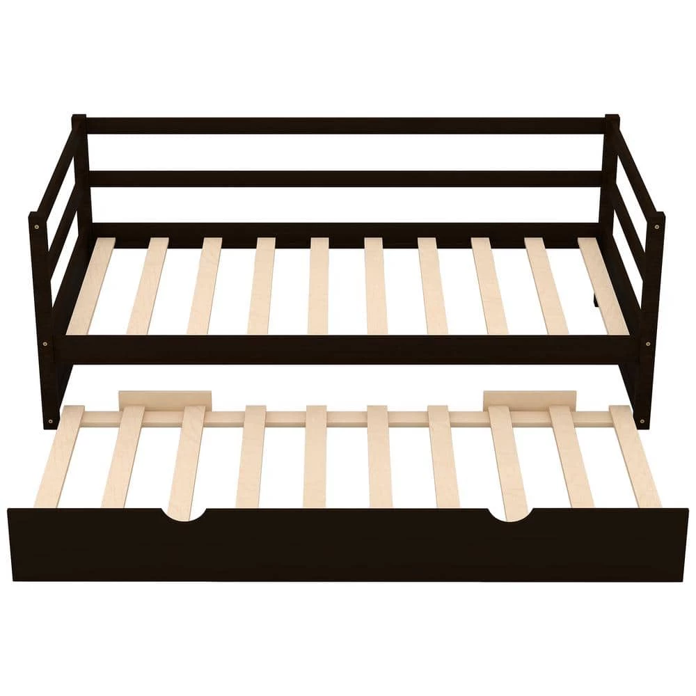 Espresso Modern Twin Size DayBed with Trundle by GODEER - Image 3