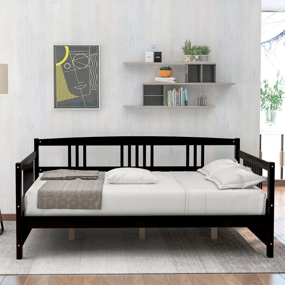 Espresso Full Solid Wood Daybed, Multifunctional by GODEER - Image 9