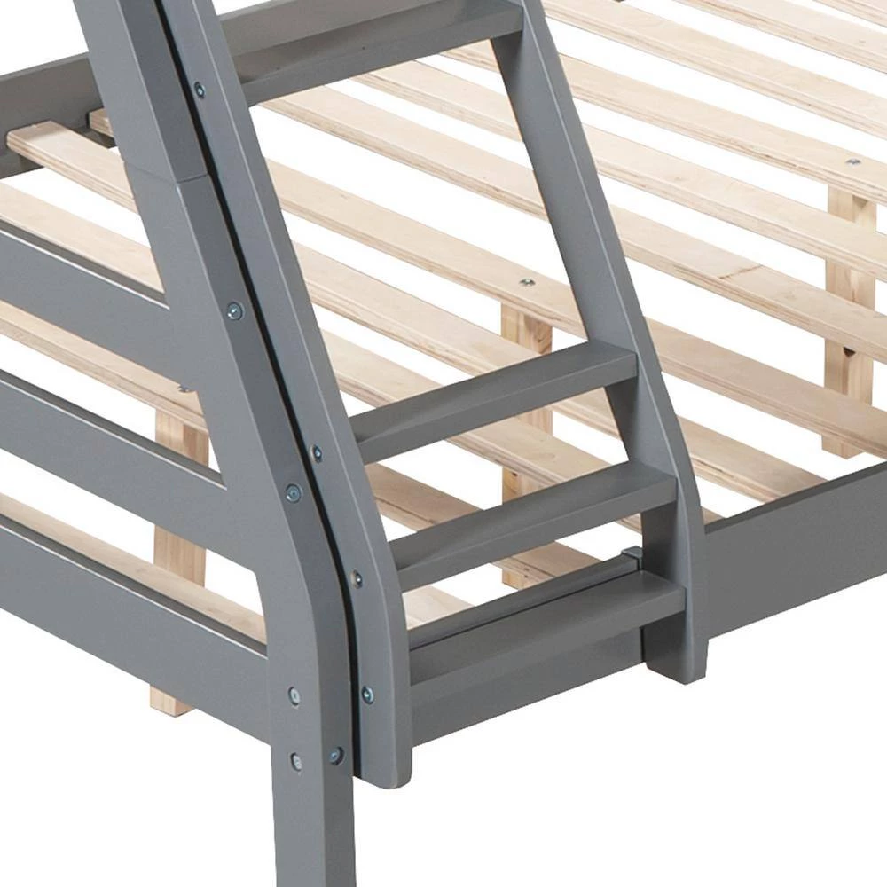 Gray L-Shaped Twin Over Full Bunk Bed and Twin Size Loft Bed with Built-in. Desk by GODEER - Image 8