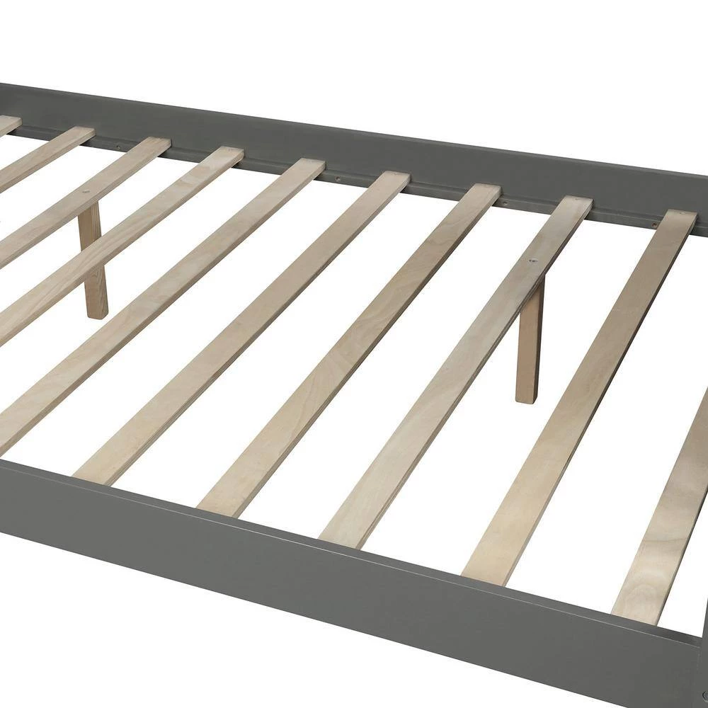 Gray Stairway Twin over Full Bunk Bed with Drawer, Storage and Guard Rail for Bedroom, Dorm, for Adults by GODEER - Image 12