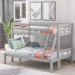 Gray Twin over Full Bunk Bed by GODEER