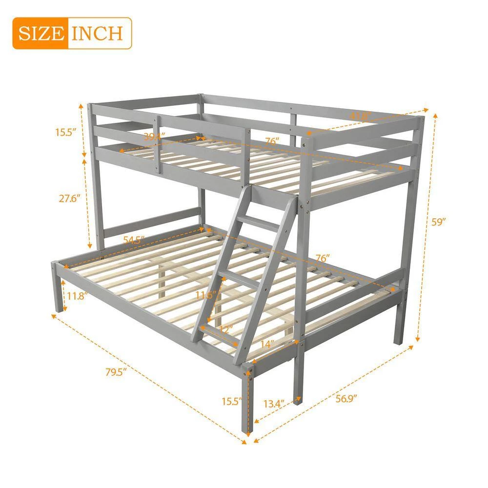 Gray Twin over Full Bunk Bed by GODEER - Image 5