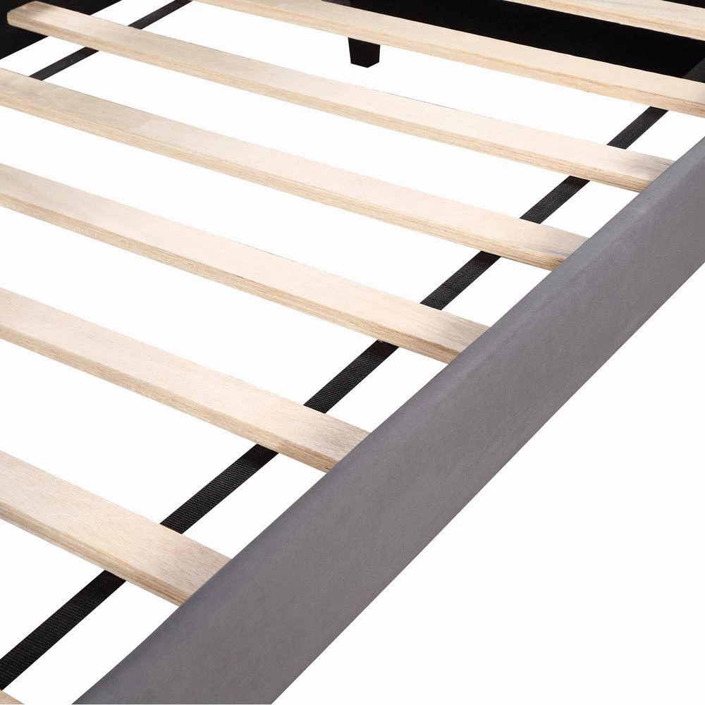 Gray Twin Daybed with Trundle, Upholstered Tufted Sofa Bed with Nailhead Trim by GODEER - Image 11