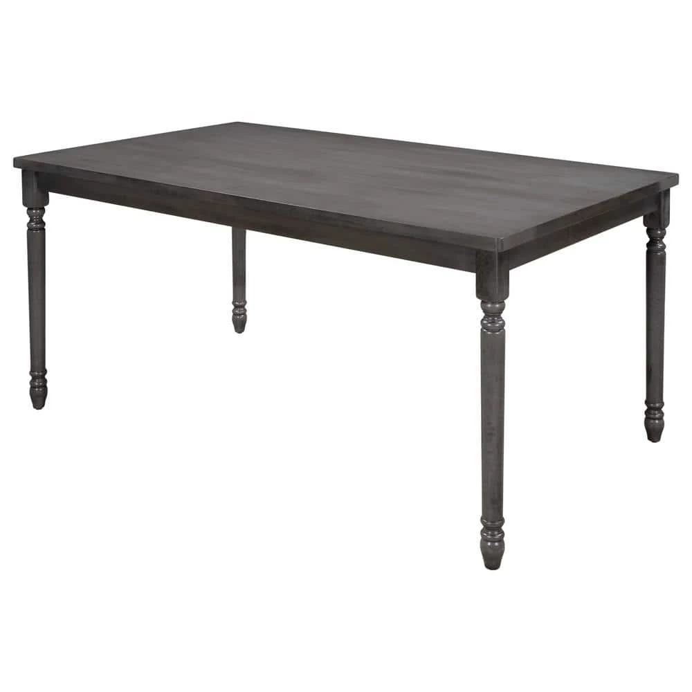 Classic 6-Piece Rectangle MDF Top Gray Dining Table Set with 4 Chairs, 1 Bench Set of 6 by GODEER - Image 2