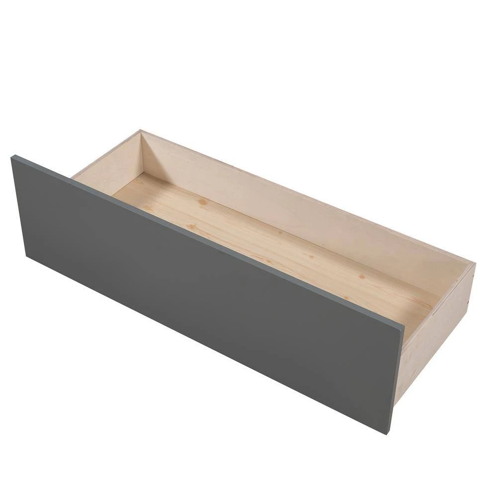 Gray Twin Size House Bed Wood Bed with Two Drawers by GODEER - Image 8