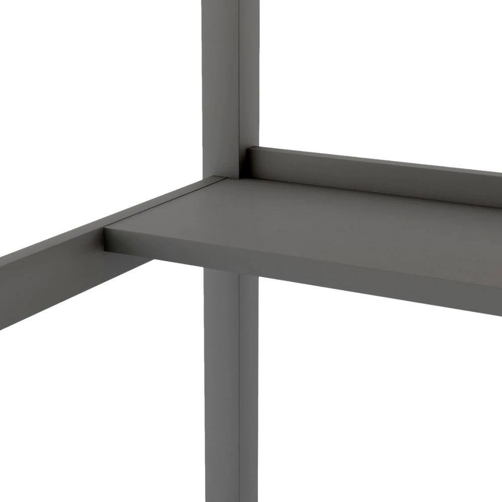 Gray Full Size Loft Bed with Storage Shelves and Under-bed Desk by GODEER - Image 9