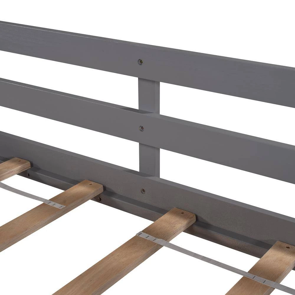 Gray Twin Size Loft Bed with Slide, House Bed with Slide by GODEER - Image 7