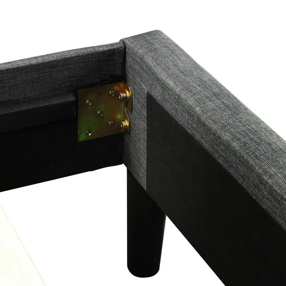 84 in. W Gray Twin Wood Frame Upholstered Button Tufted Platform Bed with Strong Wood Slat Support by GODEER - Image 8