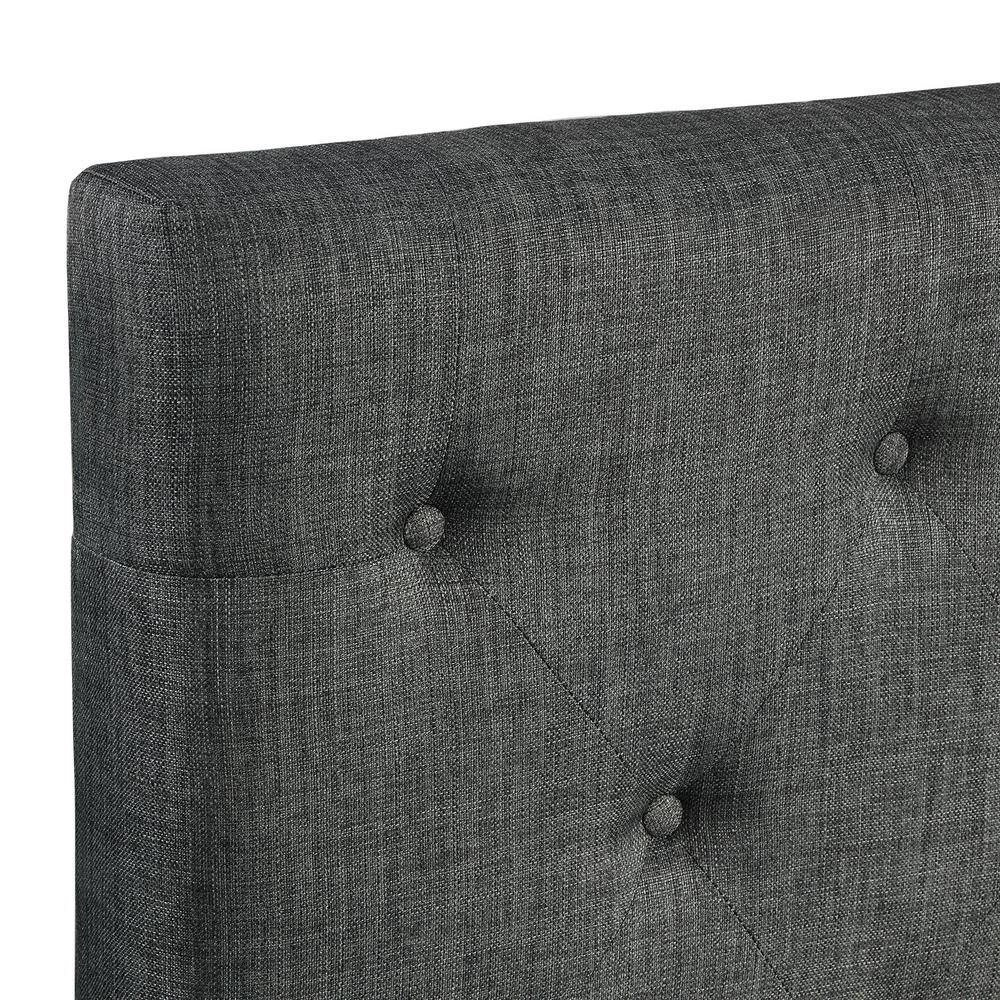 84 in. W Gray Twin Wood Frame Upholstered Button Tufted Platform Bed with Strong Wood Slat Support by GODEER - Image 7