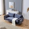 71 in. W Square Armrest Velvet Straight Sofa with Pocket in Gray by GODEER