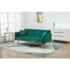 73 in. W Rolled Arm Velvet Straight Three Seat Sofa with Metal Feet in Green by GODEER