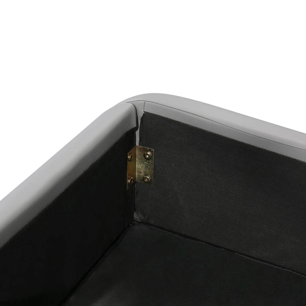 89 in. W Grey Queen Leather Metal Frame Platform Bed with a Hydraulic Storage System with LED Light by GODEER - Image 12