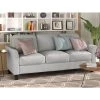 76 in. W Flared Arm Linen Straight 3-Seat Sofa in Light Gray by GODEER