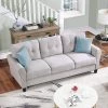 80 in. W Flared Arm Linen Straight Living Room Sofa Upholstered Couch Furniture in Light Gray by GODEER