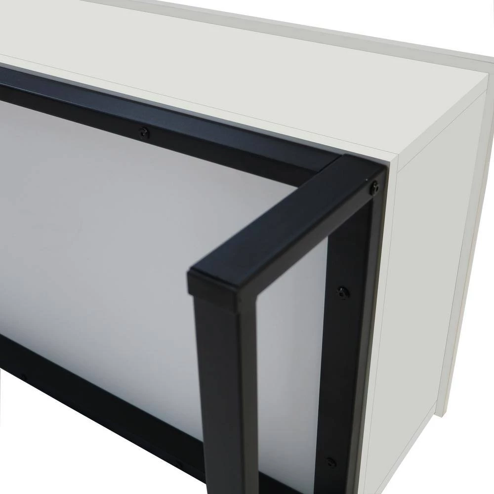 41.30 in. Matte White Rectangle Particle Board Coffee Table, Liftable and Lowerable Table Top by GODEER - Image 8