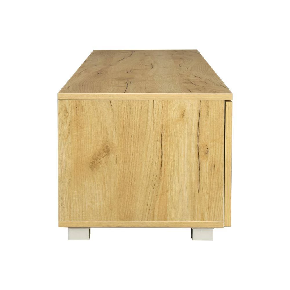 63.00 in. Oak TV Stand Fits TV's up to 70 in. with Latest Design Storage by GODEER - Image 3