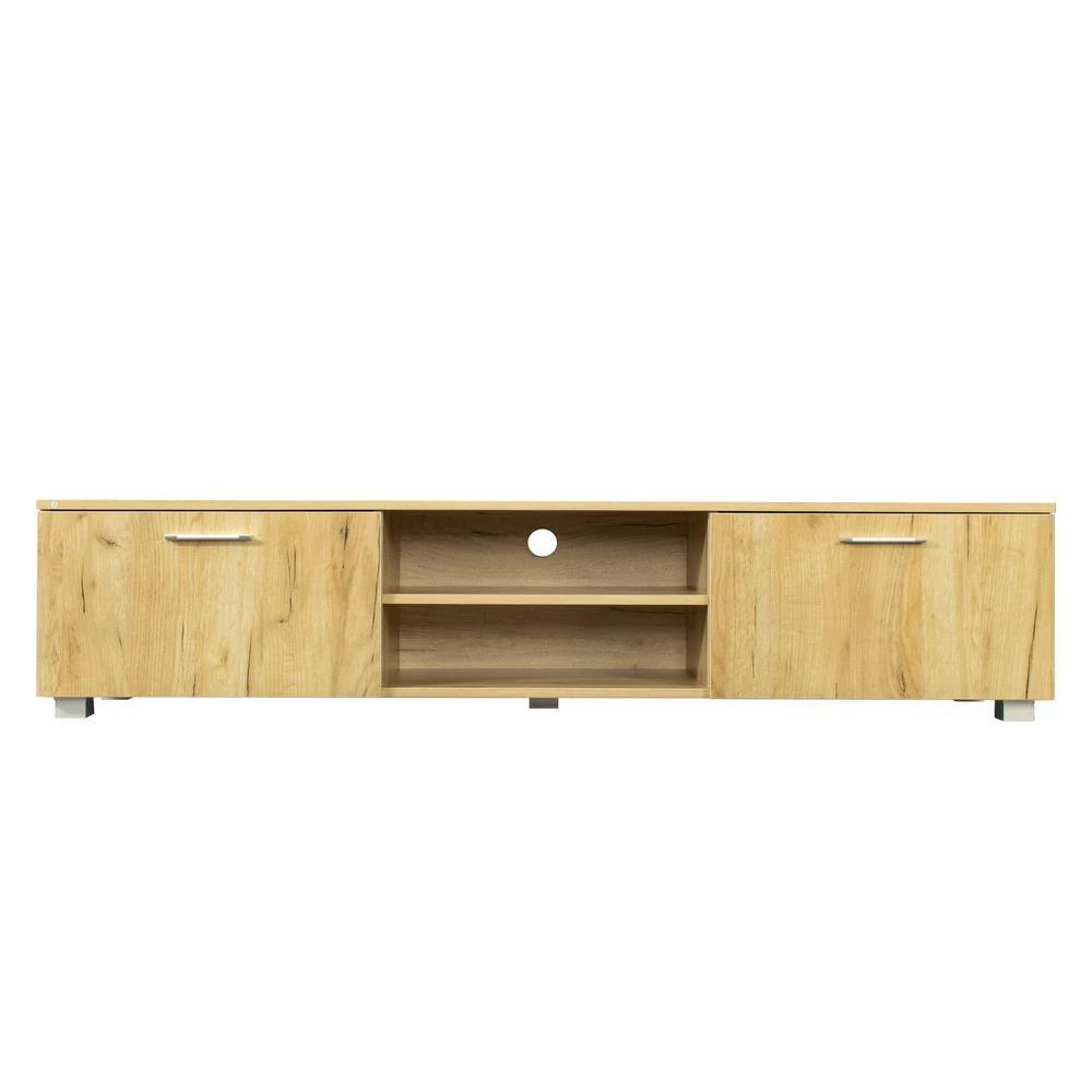 63.00 in. Oak TV Stand Fits TV's up to 70 in. with Latest Design Storage by GODEER - Image 6