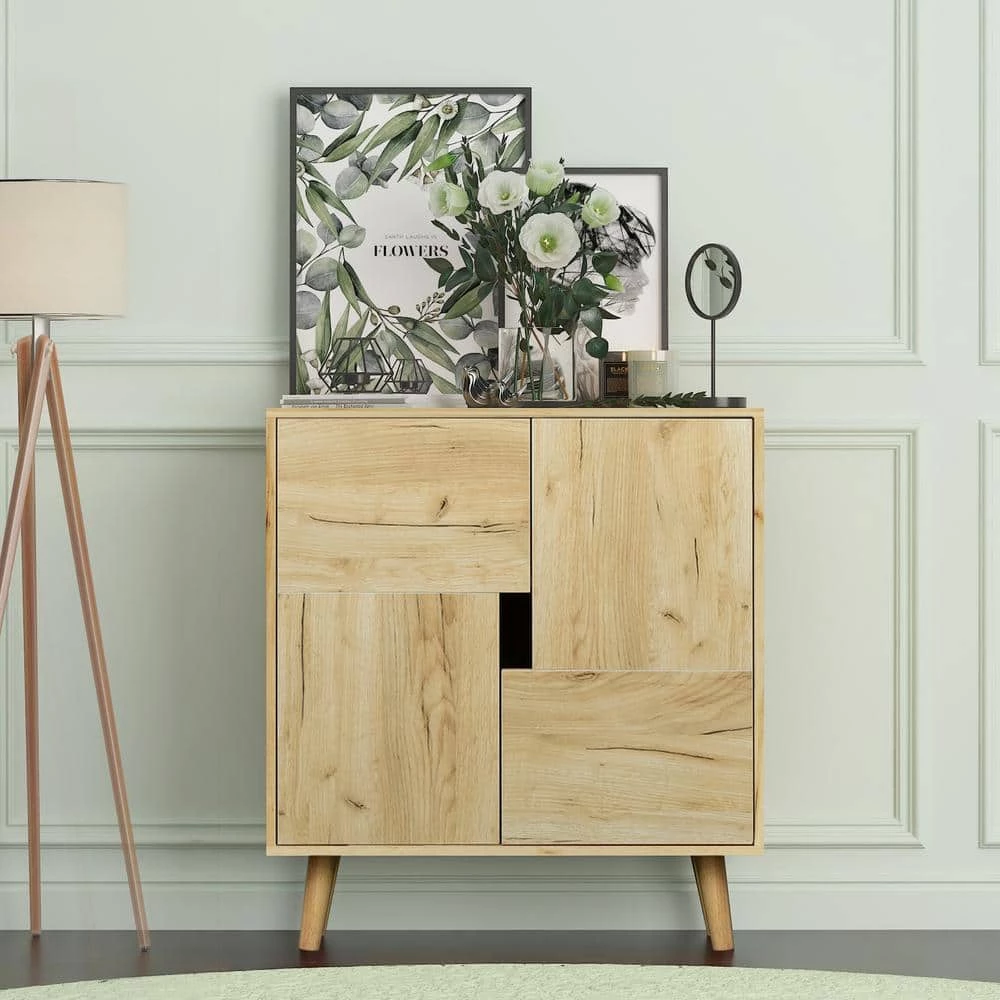 Oak Sideboard with 4-Storage Spaces by GODEER - Image 9