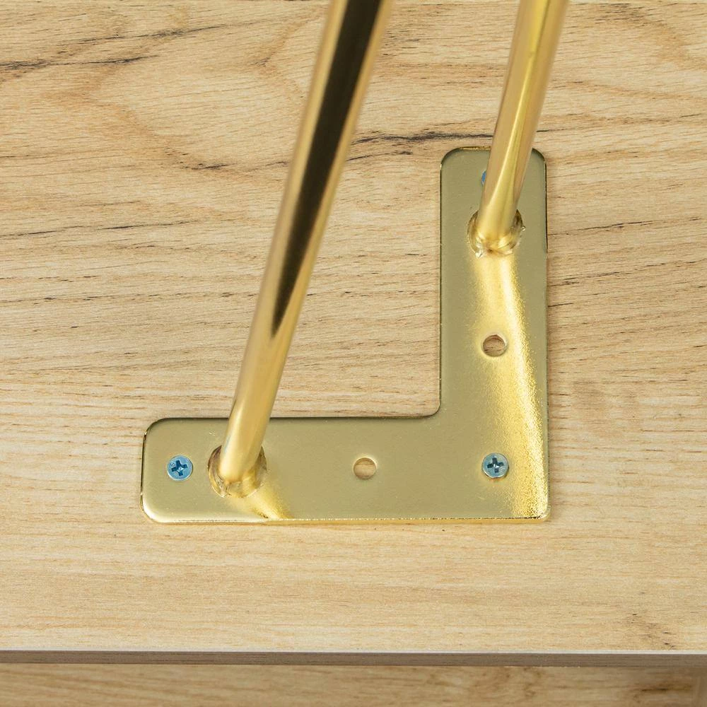 42 in. Oak TV Stand Fits TV's up to 45 in. with 2 Open Shelves and Small Ornaments by GODEER - Image 9