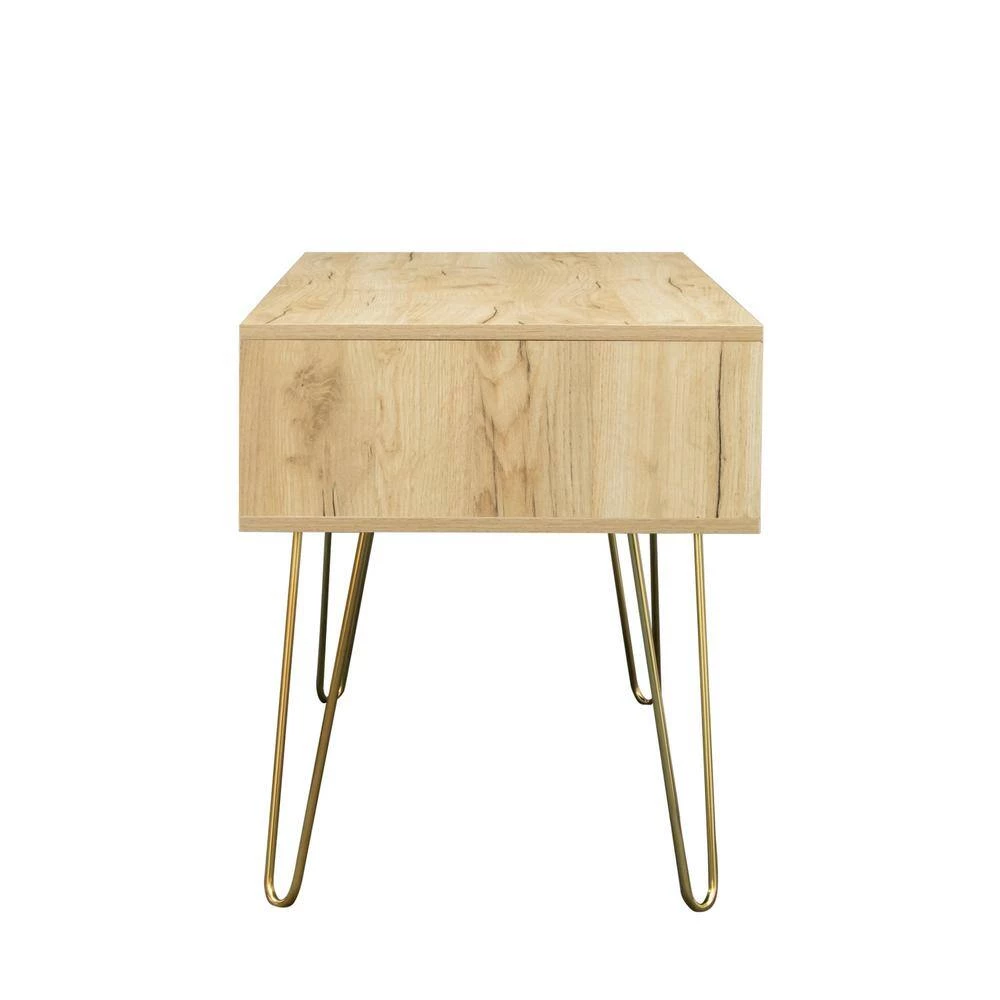 42 in. Oak TV Stand Fits TV's up to 45 in. with 2 Open Shelves and Small Ornaments by GODEER - Image 3