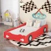 Red Twin Size Car-Shaped Platform Bed by GODEER