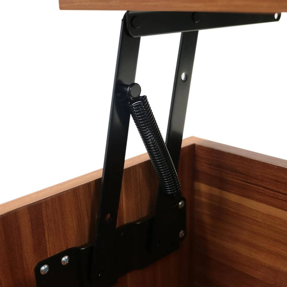 43.30 in. Rosewood Rectangle Particle Board Coffee Table, Liftable and Lowerable Table Top by GODEER - Image 7