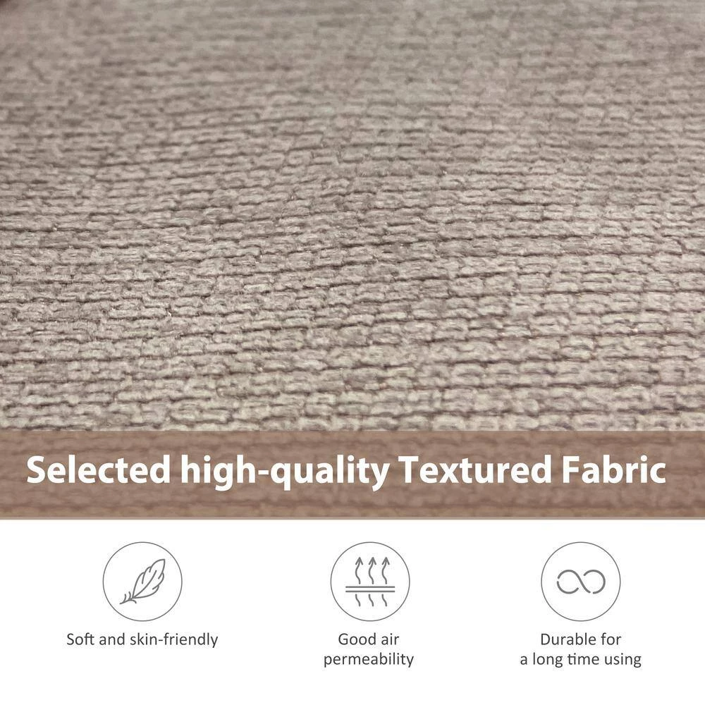 Warm Gray Deep Tufted Upholstered Textured Fabric Chaise Lounge Toss Pillow Included by GODEER - Image 8